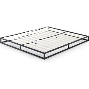 Zinus Joseph Letto 120x190 cm - Strutura letto 15 cm di altezza con contenitore sotto il letto - Struttura letto a piattaforma in metallo con supporto a doghe in acciaio - Nero