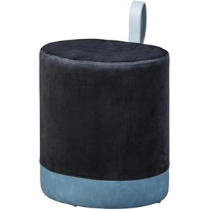 Inter Link - Pouf - Sgabello con contenitore - Sgabello lavanderia - Pouf nero - con maniglia in similpelle - Osane