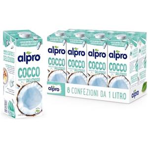 ALPRO CLASSICO, Bevanda al COCCO, 100% vegetale con vitamine B2, B12 e D (8 confezioni x 1 Litro)