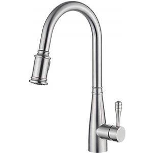 Ibergrif M22134 - Rubinetto da Cucina con Doccia Estraibile, Miscelatore Miscelatore Monocomando per Lavello, Grigio