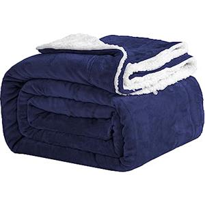 Good Nite Coperta Plaid 130x150 cm da letto in Flanella Sherpa Blanket,leggera,tinta unita,per divano