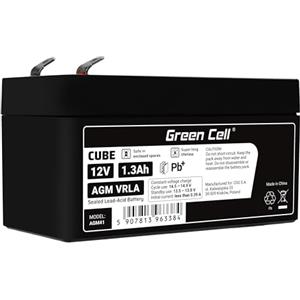 Green Cell GreenCell® Batteria AGM 12V 1,3h al piombo accumulatore sigillata VRLA Senza manutezione ricaricabile Batterie di ricambio ermetica | giocattoli bambini | allarme | Falliscono | Bilancia | Recinzione