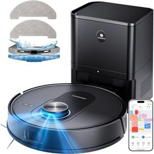 Proscenic Q8 Max Robot Aspirapolvere Lavapavimenti con Mappatura 8000Pa, 200 min, 60 Dias Svuotamento Automatico, Robot aspirapolvere con WiFi/Alexa/App, per Tappeti/Pavimenti/Peli