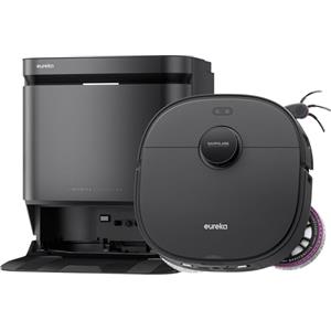 EUREKA J15 Max Ultra Robot Aspirapolvere Lavapavimenti, Aspirapolvere Robot Potente Aspirazione 22000Pa, Lavaggio Mocio ad Acqua Calda a 80℃, Batteria 6400mAh, Stazione Autopulizia/autopulente, Nero