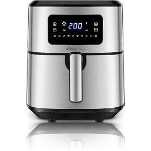 Ufesa Falcon Friggitrice Aria, Air Fryer da 6,5 L, Inox, Tecnologia Air Pulse, 8 Programmi, 1700 W, Digitale, Timer, Temperatura 80ºC - 200ºC, Senza BPA ne PFOA, Cestello e vassoio Antiaderenti