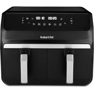 Instant Pot - Friggitrice ad aria Vortex Dual Black - Grande 8L, doppia, doppio cestello da 4L, 8 in 1 - Disidratazione degli alimenti, grill, cottura, arrosto, riscaldamento, antiaderente
