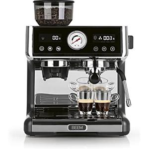 BEEM ESPRESSO-GRIND-EXPERT - Macchina per caffè espresso con macinino | 2 blocchi termici per la preparazione simultanea di espresso e microlatte | con indicatore di estrazione e pasto