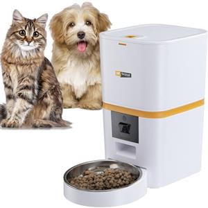 Ferplast Distributore Automatico Cibo Cani e Gatti, 6L, Wi-Fi 2.4G-5G, Camera 1080P Visione Notturna, Microfono & Speaker, Controllo APP, 30+ Pasti al Giorno, Controllo Umidità, Ciotola Acciaio Inox
