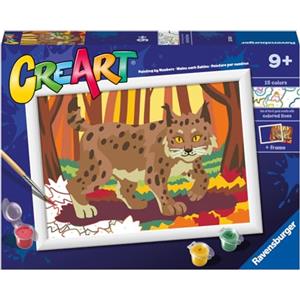 Ravensburger - Creart Serie D Lince Nel Bosco | Kit Pittura Bambini | Dipingere Con I Numeri Include Tutto Il Necessario | Giochi Bambini 9 Anni O Più | Creart 9 Anni