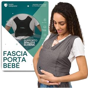 Koala Babycare Fascia Porta Bebe Neonato Facile da Indossare, Regolabile e Unisex - Marsupio Neonati Multiuso Adatto Fino a 9kg - Fascia Porta Bambino Antracite