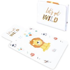 Totsy Baby Materassino fasciatoio 77x44 cm portatile lavabile impermeabile e pieghevole per cassettiera lavatrice e tavolo tappetino neonato materasso da viaggio Safari Bianco