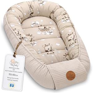 Totsy Baby Riduttore lettino neonato - 50x90cm nido baby nest antisoffoco culla pod cocoonababy confortevole cotone waffle babynest per neonati Giraffe