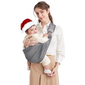 Mumgaroo Fascia Porta Bebe, Marsupio Neonato Mumgaroo, Fascia Neonato Multifunzionale On the Go,Marsupio Neonato 0-36 mesi, Tutte le Stagioni, Fino a 15kg, Grigio