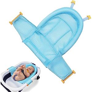 Aolso Cuscino Bagnetto Neonato, Galleggiante Tappetino da Bagno Per Bambini, Riduttore Vaschetta Bagnetto Confortevole, Supporto Pieghevole Per Vasca da Bagno (Blu)