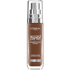 L'Oreal Paris L'Oréal Paris Fondotinta Liquido, Incarnato Uniforme e Illuminato, Finish Naturale, Per Tutti i Tipi di Pelle, Formula con Acido Ialuronico, Accord Parfait, Tonalità: 11N Cafe Profond, 30 ml