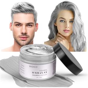 LOPHE Cera Colorata per Capelli, Cera di Colore di Capelli Colore Temporaneo Capelli Lavabile, Hair Colour Cera Opaca Naturale Hair Colour Wax per Halloween, Cosplay, 100g(Grigio)