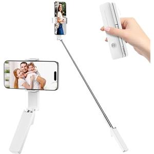 Cloudvalley Mini Selfie Stick, Selfie Tascabile Retrattile con Telecomando, Selfie per Cellulare Portatile Leggero per Vlogging/Video Recording/Live Streaming, Bianco