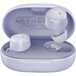 TOZO E1 Cuffie Bluetooth 5.3 con ENC Chiamate Ultra-Leggero EQs Regolazione 30 Ore Riproduzione USB Tipo C IPX6 Viola