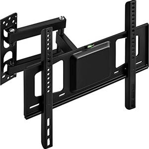 TecTake Supporto universale staffa parete muro TV LCD TFT LED inclinabile e girevole Vesa fino 400X400 portata massima: 60kg | 26" - 55" | distanza dalla parete 55-356mm