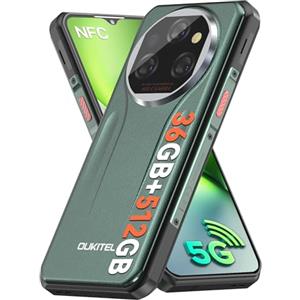 OUKITEL WP39PRO Rugged Smartphone 5G 2025, 36GB+512GB/2TB Telefono Indistruttibile, 11000mAh Rugged Phone, 64MP Antiurto Telefono, 6.6" FHD+ Smartphone NFC, Dual SIM/Fingerprint/Face ID, Verde