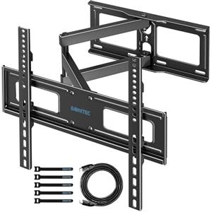 BONTEC Supporto TV Parete 26-60 Pollici per Televisione LED/LCD, Staffa TV con Girevole, Inclinazione, Rotazione ed Estensione da 80 a 500mm fino a 40kg, Max VESA 400x400 con Livella a Bolla