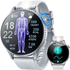idomars Orologio Smartwatch Uomo Cardiofrequenzimetro Orologi: 1.56" AMOLED Intelligenti Watch con ECG HRV Sonno ????li???????????????????? Pressione Sanguigna SOS Pulsante Torcia LED Sportive Compatibile Android iOS