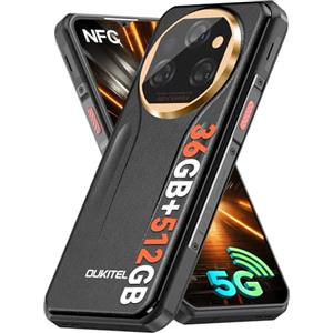 OUKITEL WP39PRO Rugged Smartphone 5G 2025, 36GB+512GB/2TB Telefono Indistruttibile, 11000mAh Rugged Phone, 64MP Antiurto Telefono,6.6" FHD+ Smartphone Android 14, Dual SIM/Fingerprint/NFC/Face ID,Nero