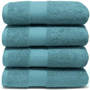 LEBENGOOD Set 4 Asciugamani da Bagno e Viso 4 Pezzi Morbidi Assorbenti Resistenti 50x90 cm 100% Cotone Spugna Americana Premium di Lusso Certificato OEKO-TEX®