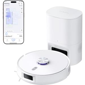 NARWAL Freo S Robot Aspirapolvere Lavapavimenti, 8000Pa, Pulizia Efficace a 8N, Stazione di Svuotamento Automatica da 3.5L, Navigazione Laser LDS e Mappatura 3D, Controllo Remoto via APP