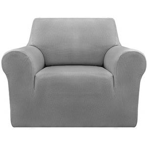 Deconovo Copridivano 1 Posto Elasicizzato Fodera Protettiva Divano con Braccioli per Soggiorno Grigio Chiaro