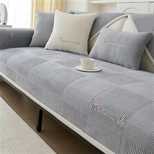 GKXLH Rivestimento per divano lavabile - nuovo morbido tessuto in pile di latte, antiscivolo, 1 2 3 posti, per divano sezionale, copridivano a forma di L, protezione per mobili (grigio, 70 x 150 cm)