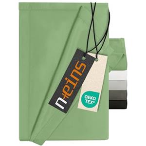 npluseins Lenzuolo senza elastico - Ultrasoft e super morbido - Lenzuolo per letto, camper, campeggio, coperta da viaggio, ultraleggero - lenzuolo 1628.2375, 240 x 275 cm, salvia