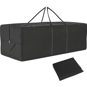 Outsunny Borsa per Cuscini da Giardino, Borsa per Albero di Natale da 840L Impermeabile, Custodia Portaoggetti da Giardino Pieghevole in Tessuto Oxford 600D con Doppia Cerniera e Maniglie, Nero