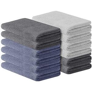 URAQT Asciugamani Mani, 12Pz Asciugamani Piccoli Asciugamani Cucina 30X30cm, Lavette Morbidi per Cucina Asciugarsi le Mani, Asciugamani Bagno Viso