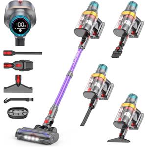 aonus A9 Max Aspirapolvere senza Fili 58Kpa/600W/75Min, Scopa Elettrica senza Fili Potente con Autoportante, 1.8L Capacità Ultra Grande, Touchscreen Intelligente per Peli Animali/Pavimento/Tappeti