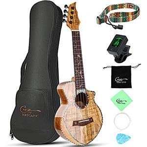 Hricane Ukulele da concerto in acero di alta qualità, ukulele professionale liscio lucido ultra sottile Hawaii Ukele Concerto Strumenti musicali da concerto 23 pollici con custodia