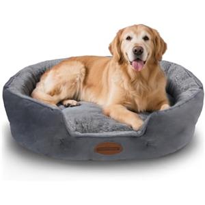Nobleza Cuccia Cane Interno, Cuccia per Cani Lavabile, Cuccia Cane Taglia Medi Morbido Confortevole, Cuscino per Cani, Base Antiscivolo, Grigio, 65x53x20cm