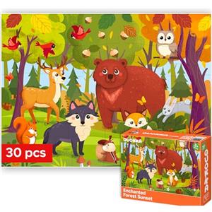 QUOKKA Puzzle per Bambini da 3 a 5 anni - Puzzle 30 Pezzi Bambini Piccoli da 2 a 4 anni - Puzzle Educativi Foresta per Bambini da 4 a 6 anni - Giocattoli Educativi Regalo per Ragazzi e Ragazze