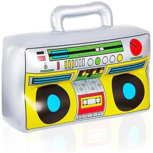 TK Gruppe Timo Klingler Gonfiabile Retro Ghetto Blaster Hip Hop Radio Walkman 80s 90s Party Accessori Costume Carnevale Cattivo Gusto Assi
