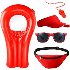 TK Gruppe Timo Klingler Set di bagnini 5 in 1 Costume di Carnevale Costume da bagnino Boa di salvataggio come uomo e donna di Baywatch