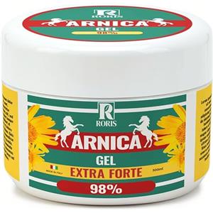 Roris Arnica per cavalli uso umano, gel extra forte 98%, 500ml made in italy, estratto di arnica,azione calmante e rilassante, assorbimento rapido, non unge