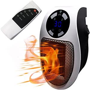 Hillylolly Termoventilatore Ceramica 500W, Stufa Elettrica a Basso Consumo Con Timer 12h, Riscaldamento per Camera e Bagno