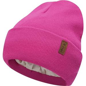 Bequemer Laden Donna Invernale Raso Foderato Berretto Cappello Termici Maglia Cappelli Berretti con Fodera in Seta per Moto Bici Sci