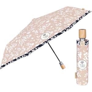 PERLETTI Ombrello Pieghevole Donna Ecosostenibile Tessuto Riciclato Automatico - Ombrello Mini Resistente Ecologico da Viaggio - Ombrello Pioggia Compatto Portatile - Diametro 96 cm (Fiore Bianco)