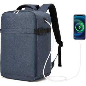 KONO Ryanair Zaino Bagaglio a Mano 40x16x25 cm, Zaino da Viaggio da 16 L per Laptop da 15,6 Pollici, per Scuola e Lavoro, Uomo e Donna (Blu Marino)