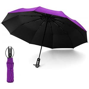 HYCOPROT Ombrello Resistente Antivento per Donne e Uomini Automatico Compatto Pieghevole da Viaggio, Ombrello Antivento Con Rivestimento Anti-Uv e Manico Ergonomico Portatile