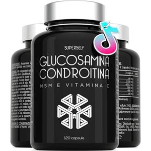 SuperSelf Glucosamina Condroitina MSM - Glucosamine Complex ad Alto Dosaggio - 1720 mg Glucosamina Solfato con Condroitina, MSM e Vitamina C - 120 Capsule - Integratore per Articolazioni e Cartilagine