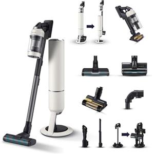 Samsung Scopa Elettrica Ricaricabile VS80F28DES/WA BESPOKE Jet AI LITE complete extra, Aspirapolvere Senza Filo, Clean Station, Potenza 280W, Fino a 120 Min di Autonomia, Beige
