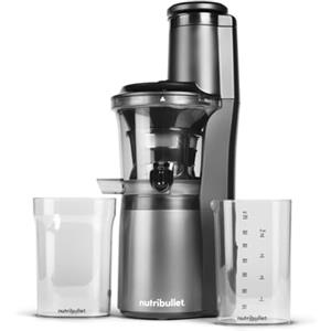 nutribullet Slow Juicer, estrattore di succo a freddo, estrattore frutta e verdura, potenza 150W, vaschetta per polpa da 887ml, caraffa da 700ml, nero, NBJ500