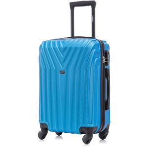 R.Leone Valigia EasyJet 45x36x20 cm Trolley Bagaglio a mano in ABS 4 Ruote 9001 (Azzurro, XS Bagaglio Low cost)